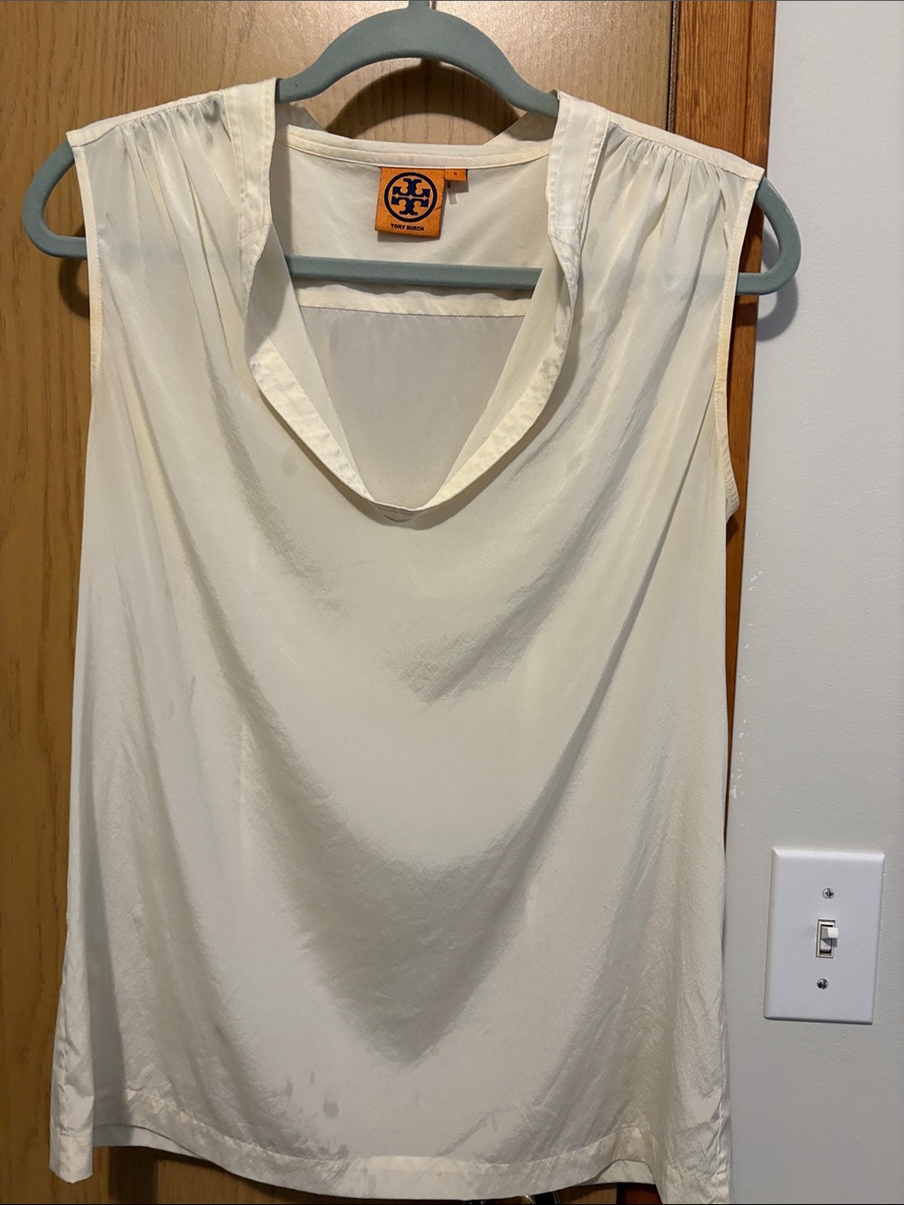 Tory Burch Cream V-Neck Sleeveless Camisole